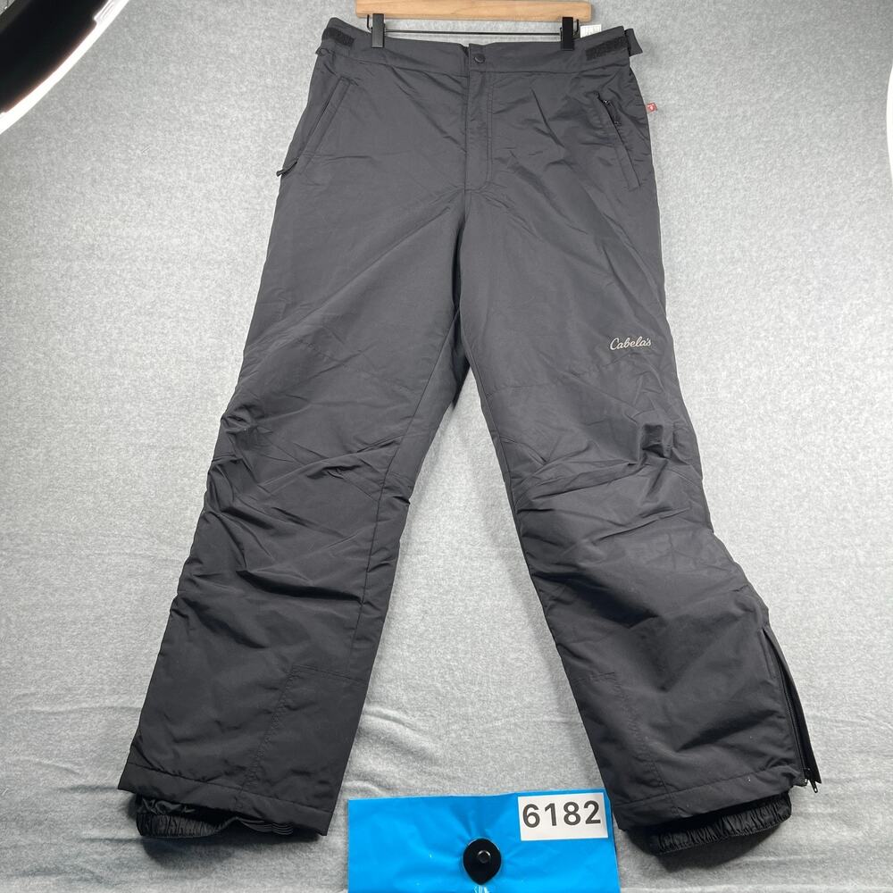 Cabela's Snow Ski Pants Men's Size L Black Prima Loft Insulated Regular